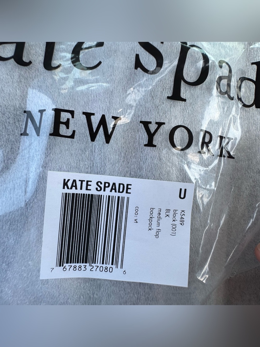 NWT Kate Spade New York Black Pebbled Leather Medium Flap Backpack -MSRP$359♠️ - Picture 9 of 11